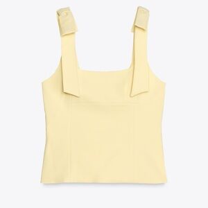 Zara Yellow Sleeveless Bustier Tank Top
